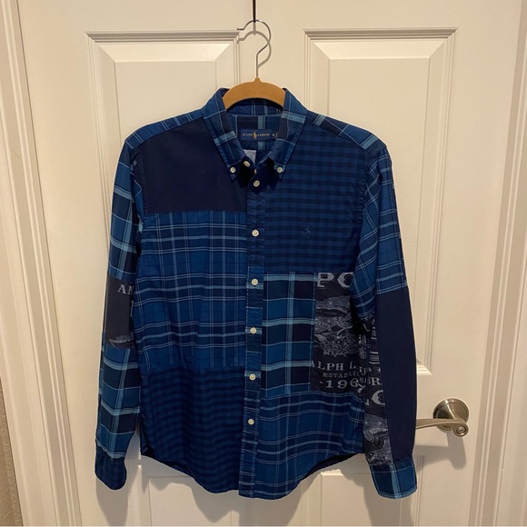Polo Ralph Lauren Tops - Polo Ralph Lauren Blue Patchwork Button Down Shirt